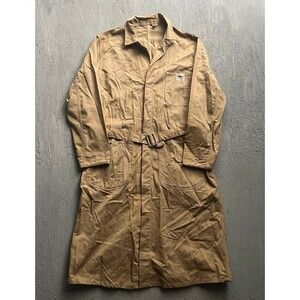 Vintage Hercules Shop Coat Medium Brown 1950s Herringbone Twill Workwear